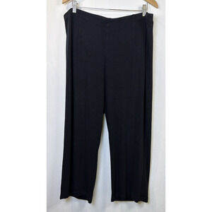 Chico's 4S Travelers Pants‎ Womens XXL 20 22 Black Slinky Pull On Straight Leg